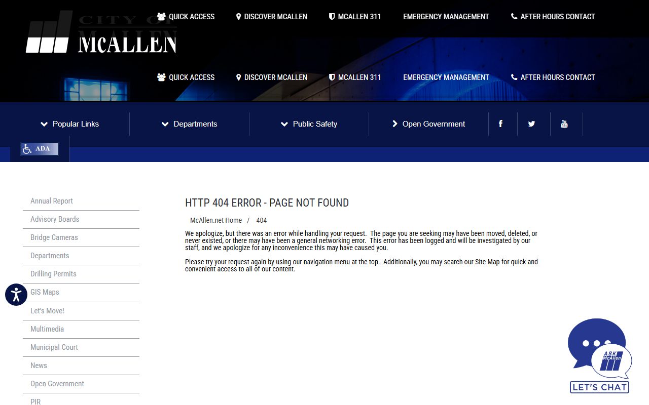 McAllen Municipal Court website for McAllen civil court records reference