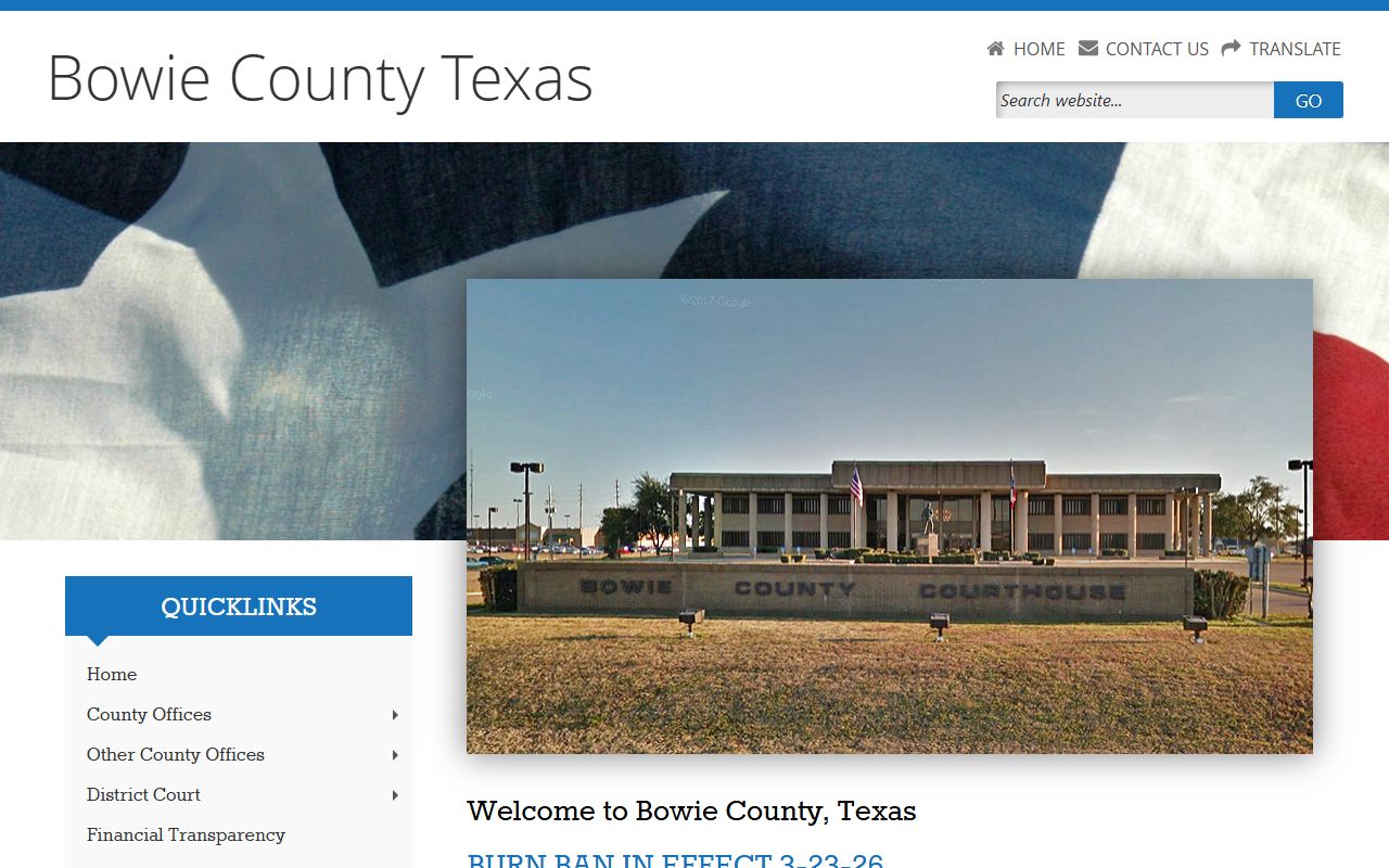 Bowie County civil court records county clerk website