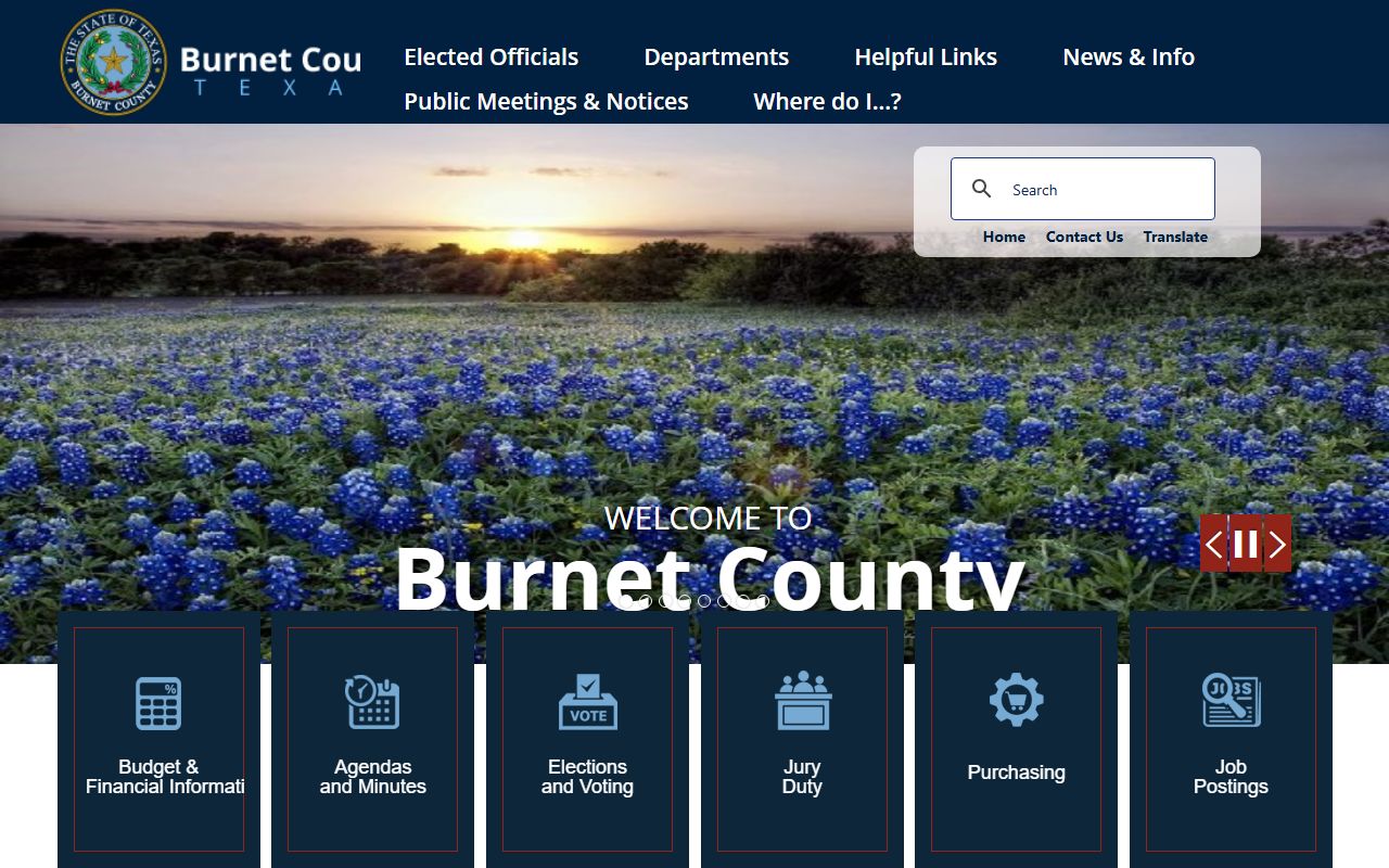Burnet County civil court records County Clerk website