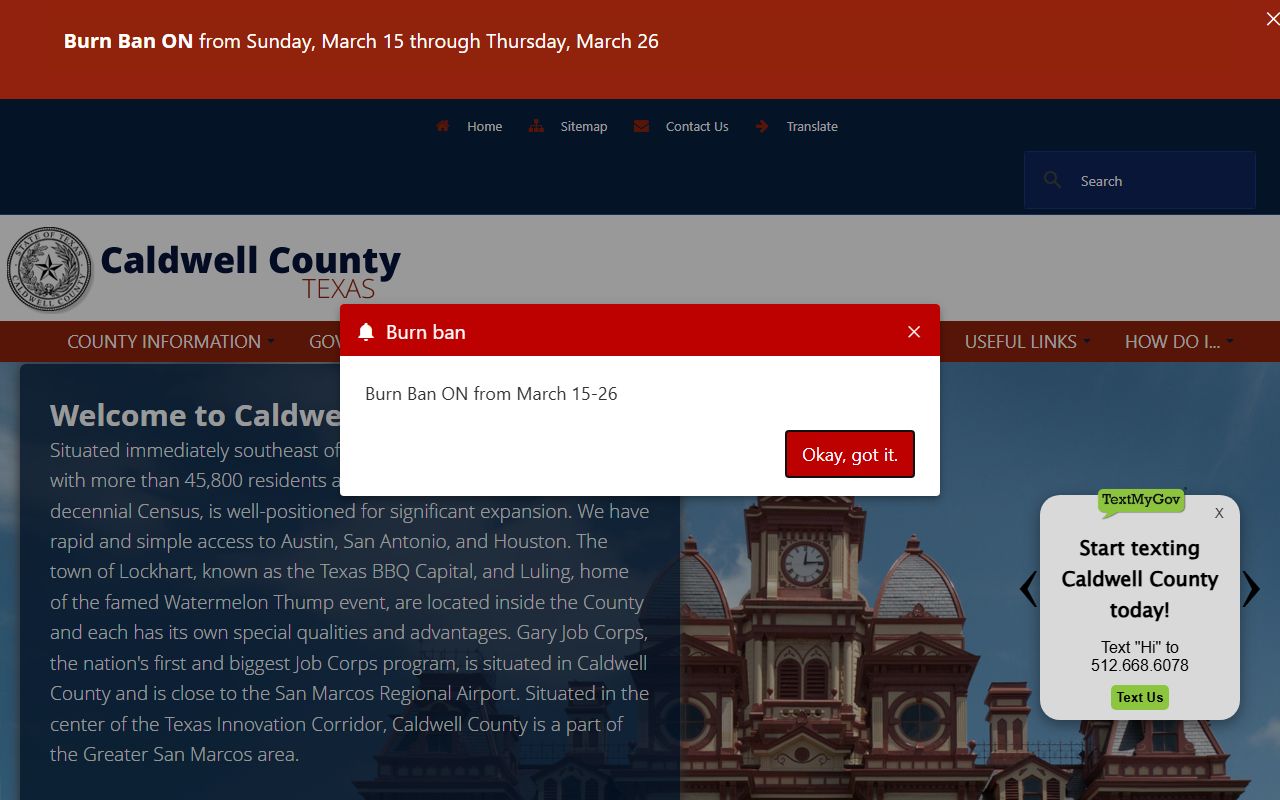 Caldwell County civil court records County Clerk website
