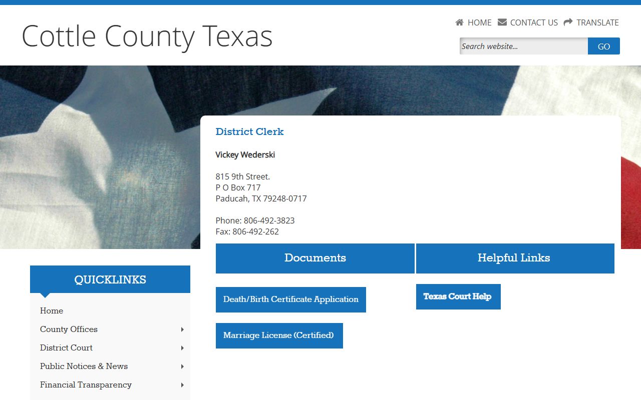 Cottle County civil court records TexasFile search