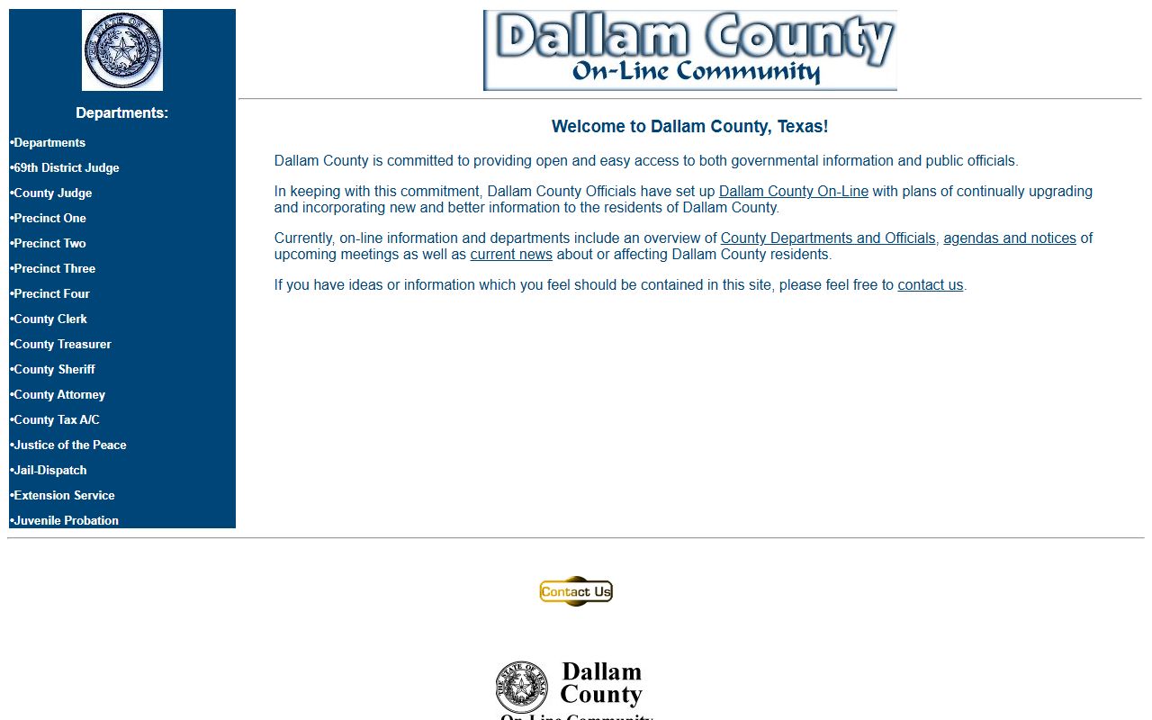 Dallam County civil court records clerk office website