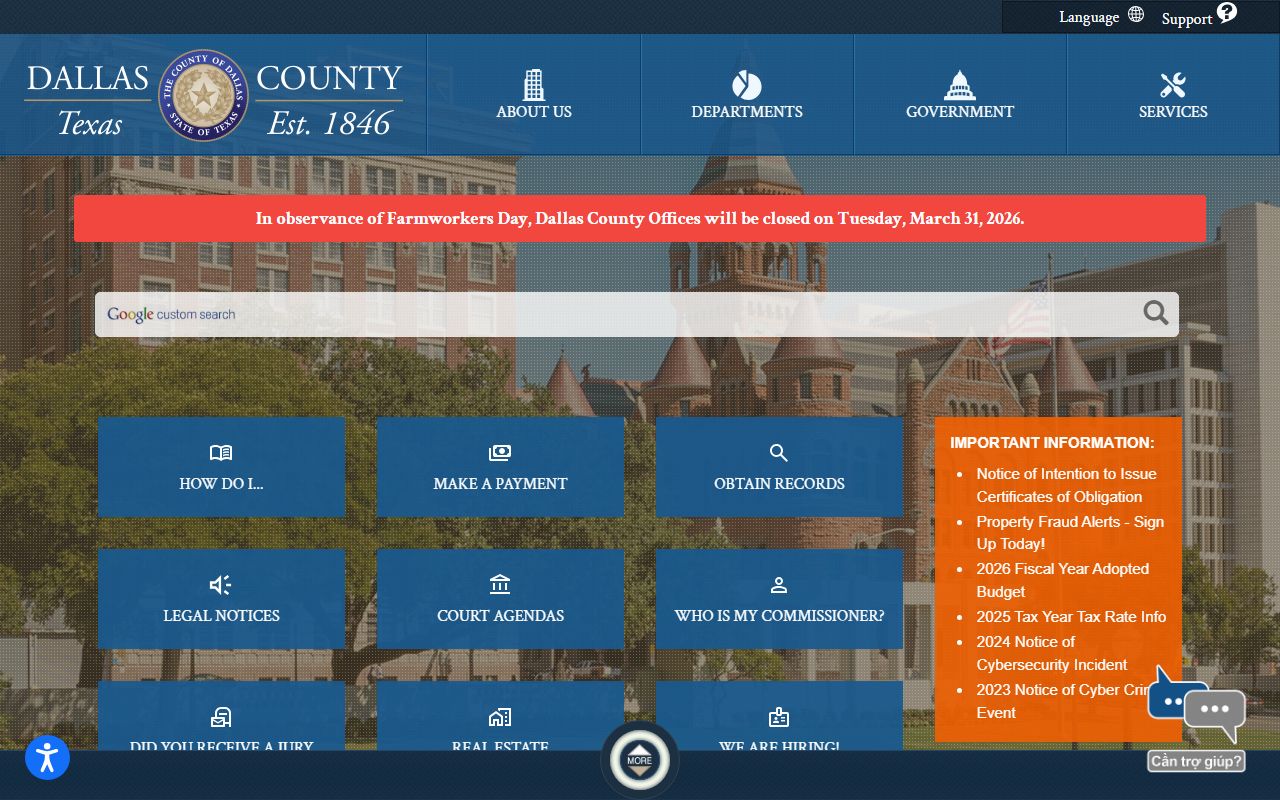 Dallas County civil court records County Clerk website