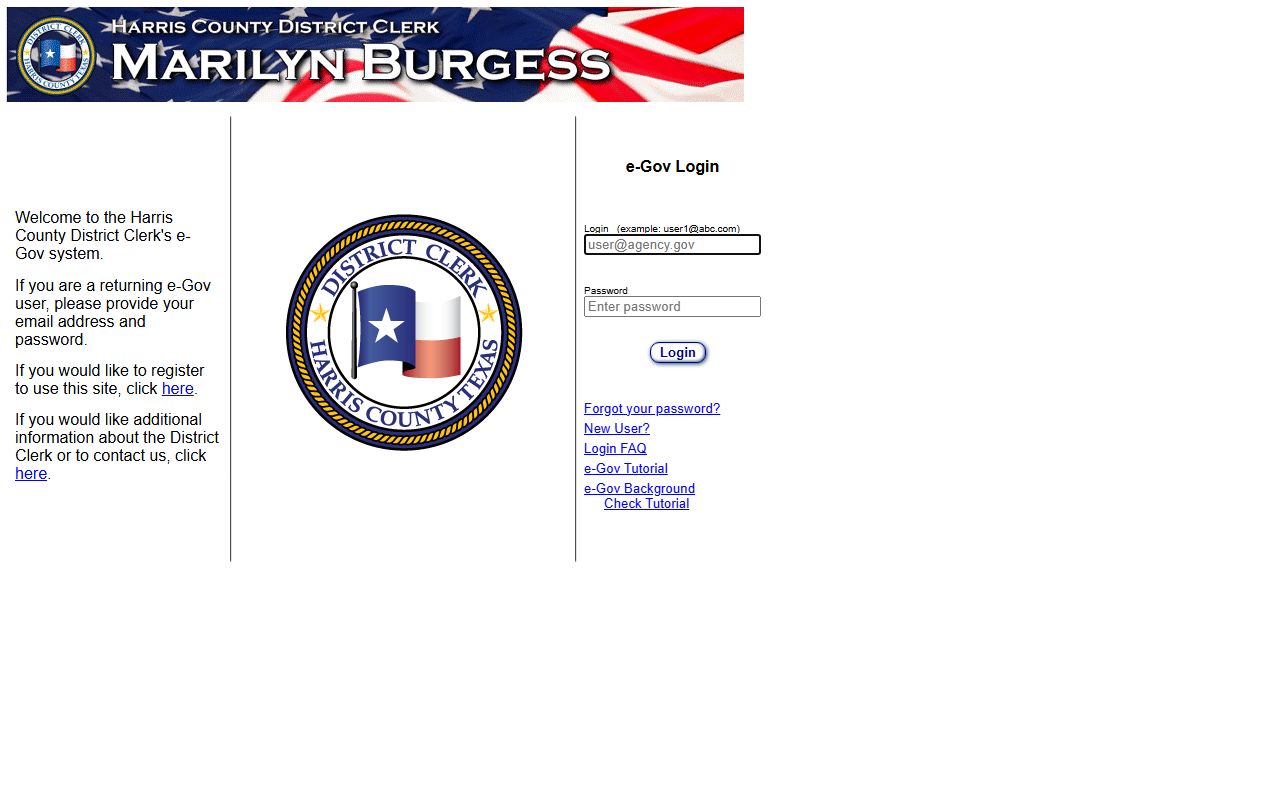 Harris County civil court records - District Clerk portal