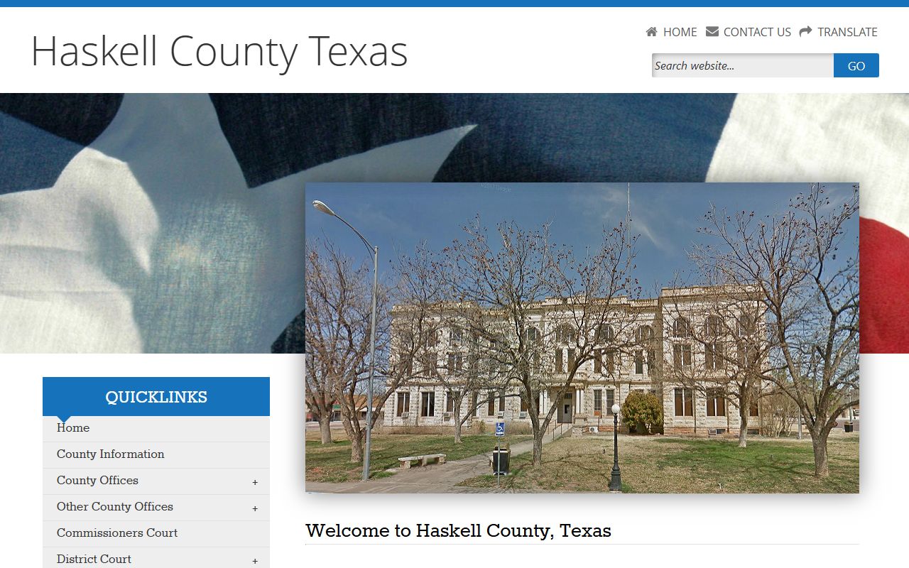 Haskell County civil court records - county website