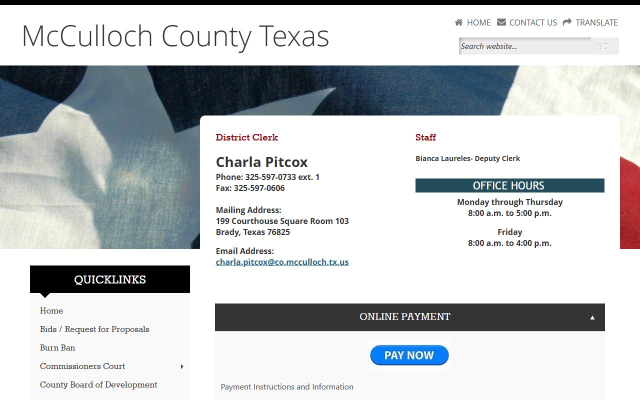 McCulloch County District Clerk records