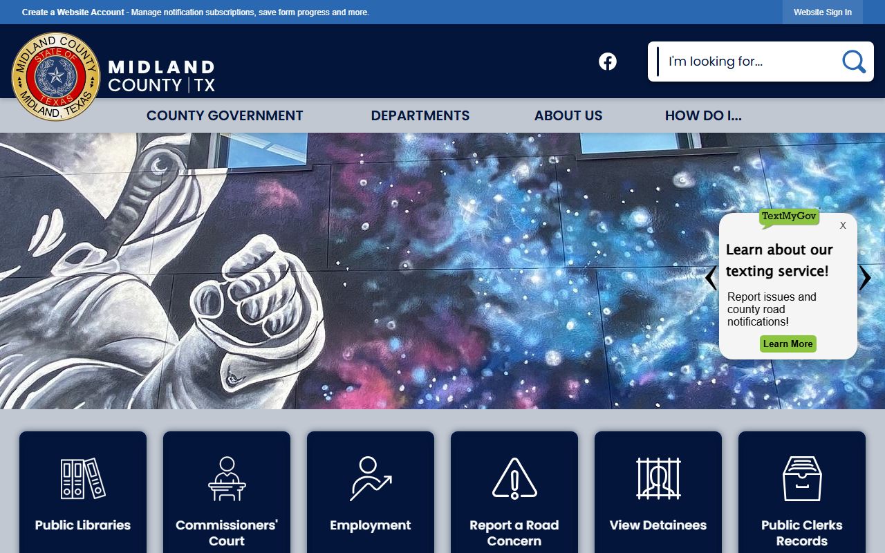 Midland County District Clerk website for Midland civil court records