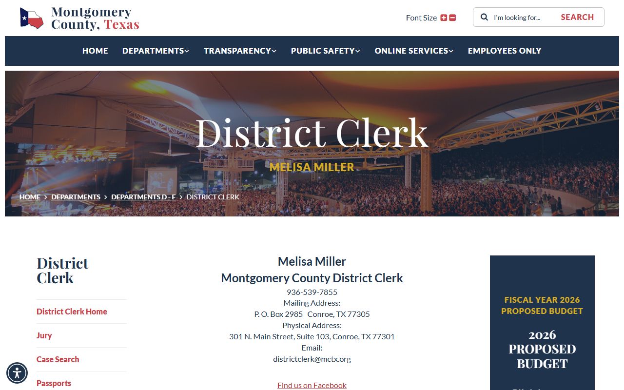 Montgomery County District Clerk civil court records for Conroe