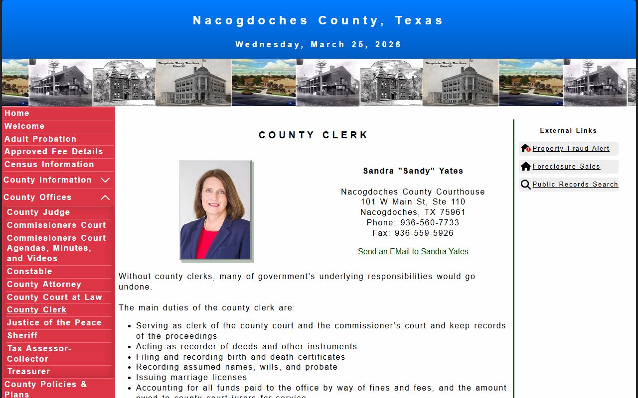 Nacogdoches County clerk records
