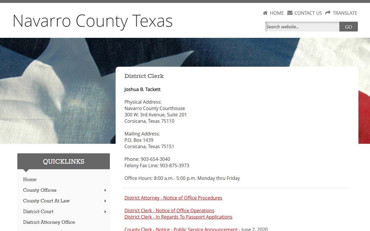 Navarro County civil court records