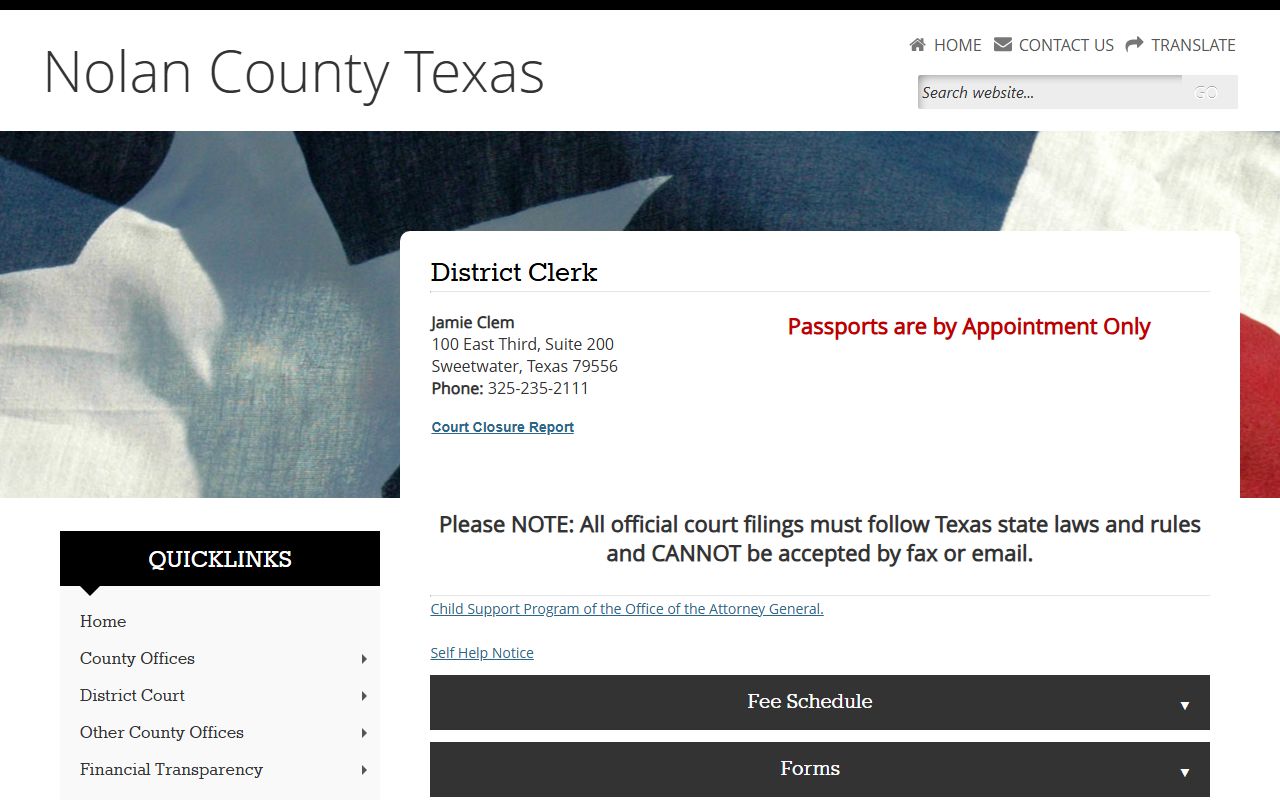 Nolan County District Clerk civil records