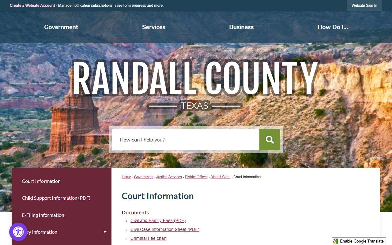 Randall County civil court records